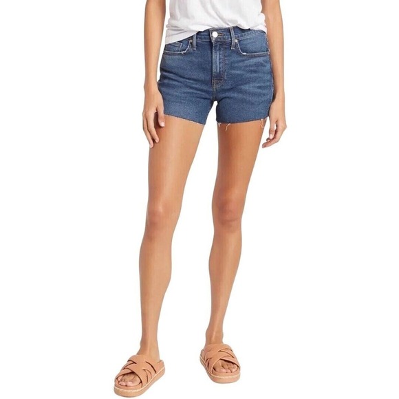 FRAME DENIM Women's Size 32 Blue Le Brigette Kinmount Grind 5-Pocket Shorts NWT - Picture 1 of 9